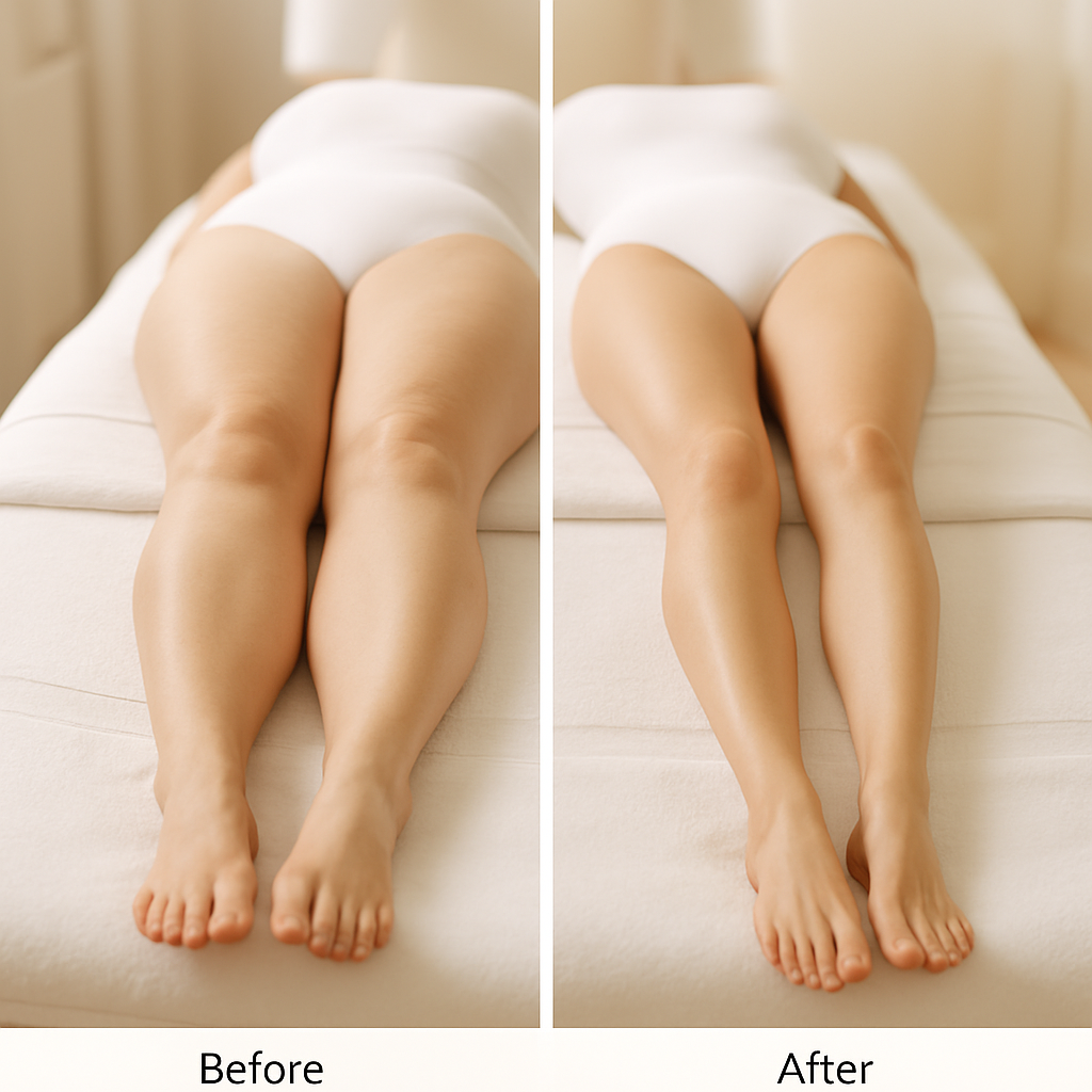 Prima e dopo trattamento estetico